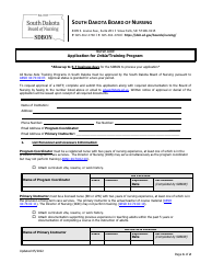 Application for Initial Training Program - South Dakota