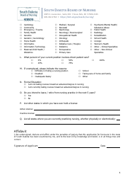 Application to Reinstate a Lapsed Rn or Lpn Nursing License - South Dakota, Page 5