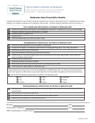 Document preview: Medication Aide Clinical Skills Checklist - South Dakota