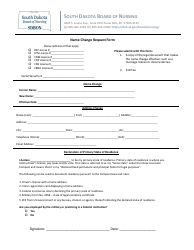 Document preview: Name Change Request Form - South Dakota
