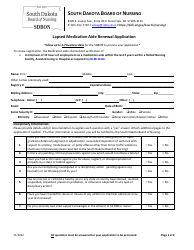 Document preview: Lapsed Medication Aide Renewal Application - South Dakota