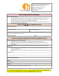 Document preview: Cna Training Enrollment Verification - South Dakota