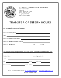 Document preview: Transfer of Intern Hours - South Dakota