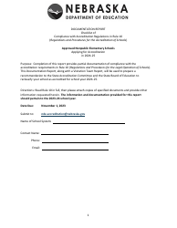 Document preview: Documentation Report for Approved Nonpublic Elementary Schools - Nebraska, 2025