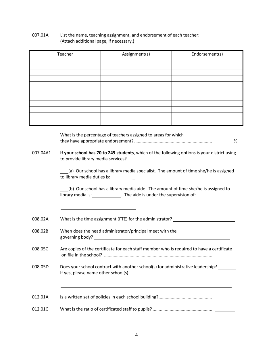 Documentation Report for Approved Nonpublic Elementary Schools - Nebraska, Page 4