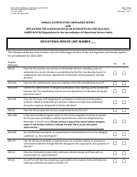 Document preview: NDE Form 03-043 Annual Accreditation Compliance Report and Application for Classification as an Accredited Esu Under Rule 84 (Regulations for the Accreditation of Educational Service Units) - Nebraska, 2025