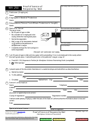 Document preview: Form WV-250 Proof of Service of Response by Mail - California