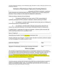 Authorization to Obtain Employment and Reference Information and/or Review Personnel File of Employment Applicant - Sample - California, Page 2