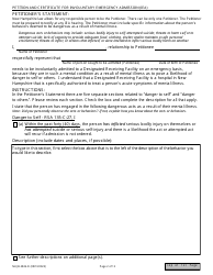 Form NHJB-2826-D Petition and Certificate for Involuntary Emergency Admission (Iea) Cover Sheet - New Hampshire, Page 2