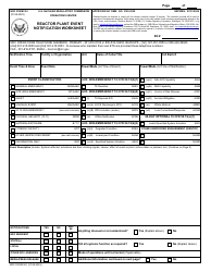 Document preview: NRC Form 361 Reactor Plant Event Notification Worksheet
