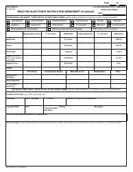 NRC Form 361 Reactor Plant Event Notification Worksheet, Page 2