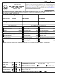 Document preview: NRC Form 361N Non-power Reactor (Npr) Event Notification Worksheet