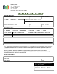 Document preview: Request for Permit Extension - City of Troy, Michigan