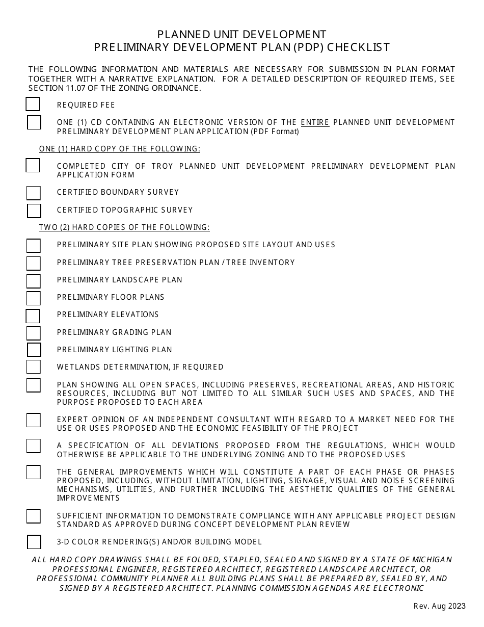 Planned Unit Development Preliminary Development Plan (Pdp) Application - City of Troy, Michigan, Page 3