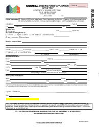 Document preview: Commercial Building Permit Application - City of Troy, Michigan