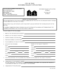 Document preview: Rezoning Request Application - City of Troy, Michigan