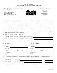 Document preview: Conditional Rezoning Application - City of Troy, Michigan