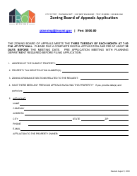 Document preview: Zoning Board of Appeals Application - City of Troy, Michigan