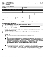 Form 8 (CFS008E) Litigation Guardian - Mental Incapacity - Ontario, Canada, Page 2