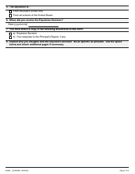 Form 4 (0022E; CFS004E) Appeal of School Board Expulsion Decision - Ontario, Canada, Page 3