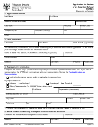 Form 3 (0008E; CFS003E) Application for Review of an Adoption Refusal - Ontario, Canada, Page 2