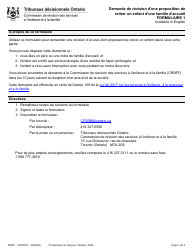 Document preview: Forme 1 (0007F; CFS001F) Demande De Revision D'une Proposition De Retirer Un Enfant D'une Famille D'accueil - Ontario, Canada (French)