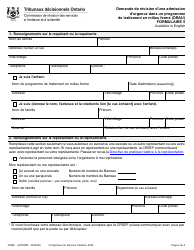 Forme 5 (0038F; CFS005F) Demande De Revision D&#039;une Admission D&#039;urgence Dans Un Programme De Traitement En Milieu Ferme (Drau) - Ontario, Canada (French), Page 2