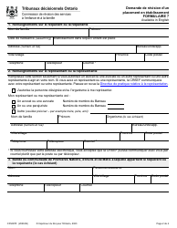 Forme 7 (CFS007F) Demande De Revision D&#039;un Placement En Etablissement - Ontario, Canada (French), Page 2