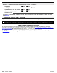 Forme 3 (0008F; CFS003F) Demande De Revision Du Refus De La Demande D&#039;adoption - Ontario, Canada (French), Page 4