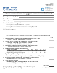 Document preview: Form RZ1 Request for Reallocation of Recovery Zone Facility and/or Economic Development Bond Authority - Minnesota