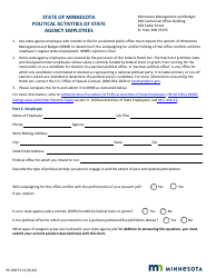 Form PE-00271-11 Political Activities of State Agency Employees Form - Minnesota