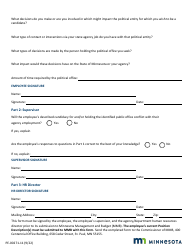 Form PE-00271-11 Political Activities of State Agency Employees Form - Minnesota, Page 2