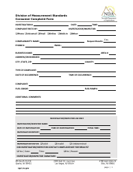 Document preview: Consumer Complaint Form - Weights & Measures - Nevada