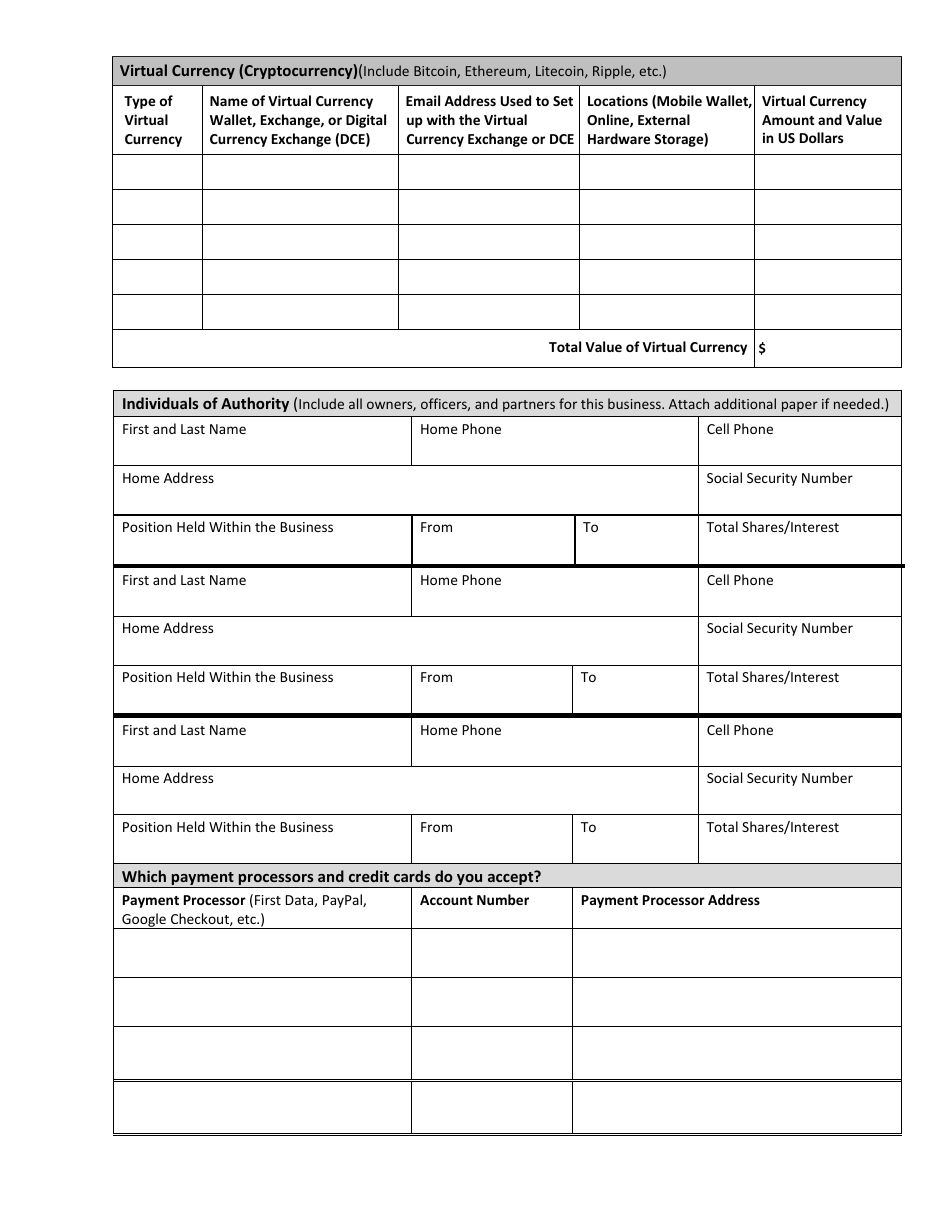 Form C58B Business Financial Statement - Minnesota, Page 2