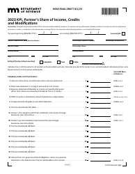 Document preview: Form KPI Partner's Share of Income, Credits and Modifications - Draft - Minnesota, 2023