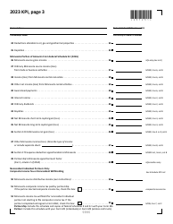 Form KPI Partner&#039;s Share of Income, Credits and Modifications - Draft - Minnesota, Page 3