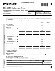 Form IG259 Fire Premium Report - Draft - Minnesota