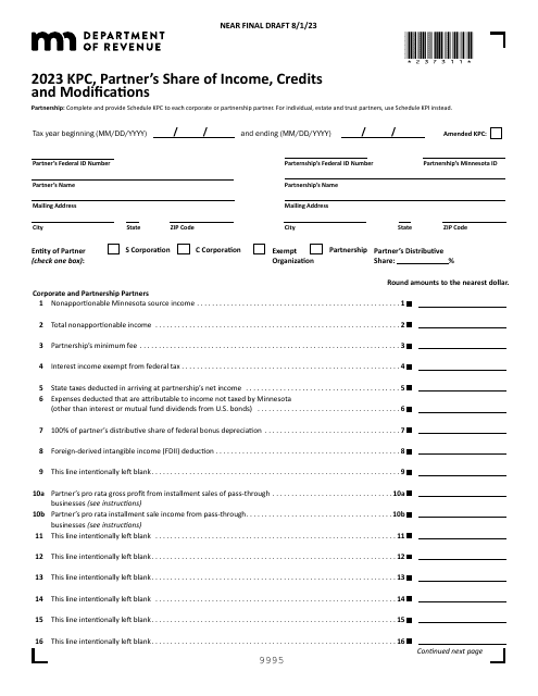 Form KPC 2023 Printable Pdf