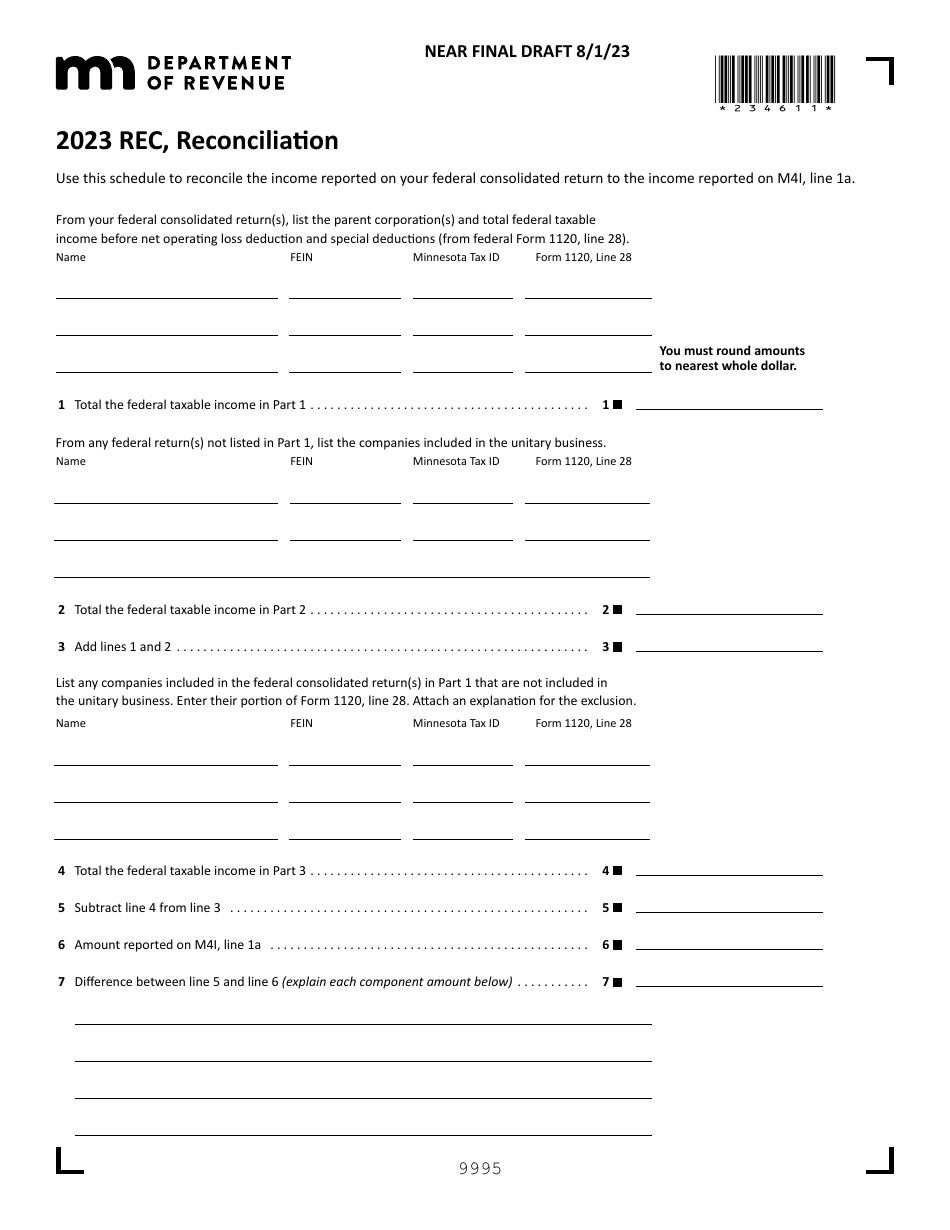 Form REC 2023 Fill Out, Sign Online and Download Fillable PDF