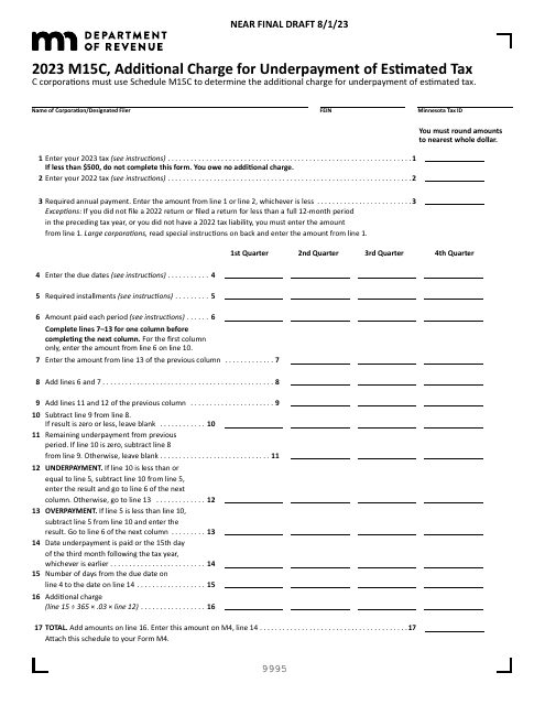 Form M15C 2023 Printable Pdf
