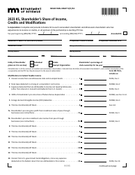 Form KS Shareholder&#039;s Share of Income, Credits and Modifications - Draft - Minnesota