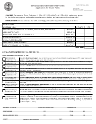 Document preview: Form RV-F1317801 Application for Dealer Plates - Tennessee