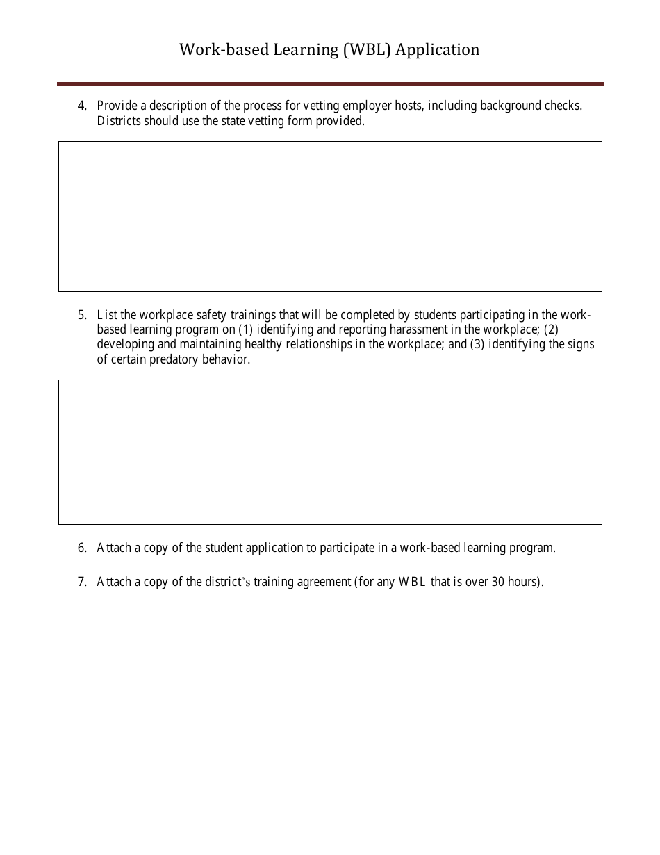 Work-Based Learning (Wbl) Application - Nevada, Page 4
