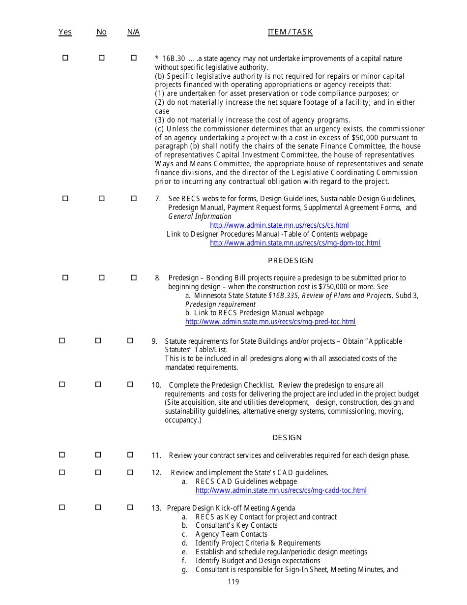 Minnesota Project Design Kick Off Checklist Fill Out Sign Online And Download Pdf 2144