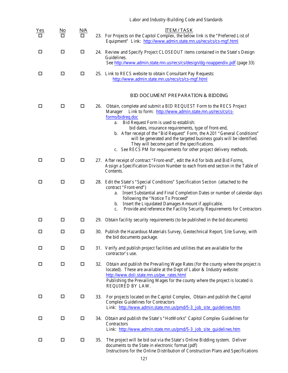 Appendix F Project Design - Kick-Off Checklist - Minnesota, Page 5