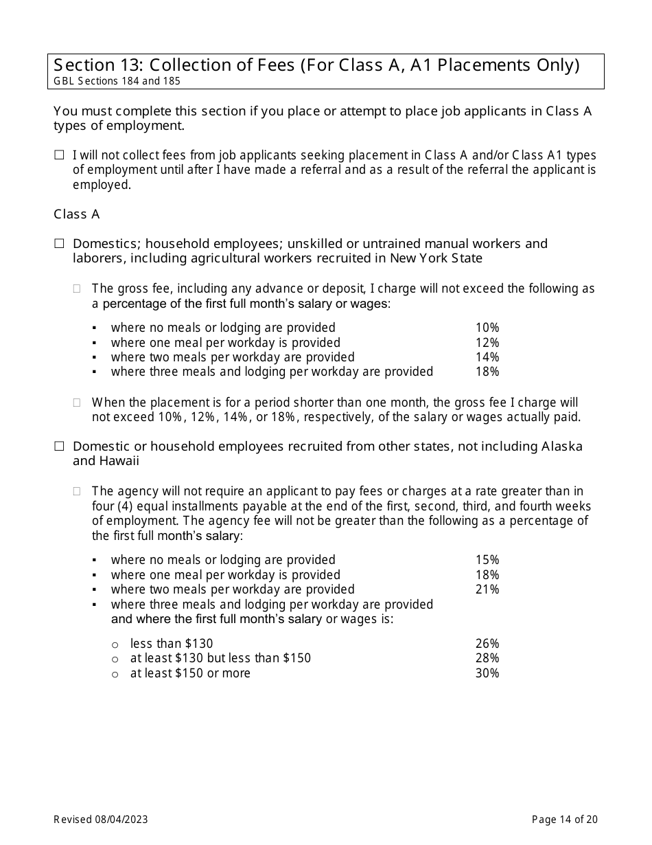 Employment Agency Self-certification - New York City, Page 14