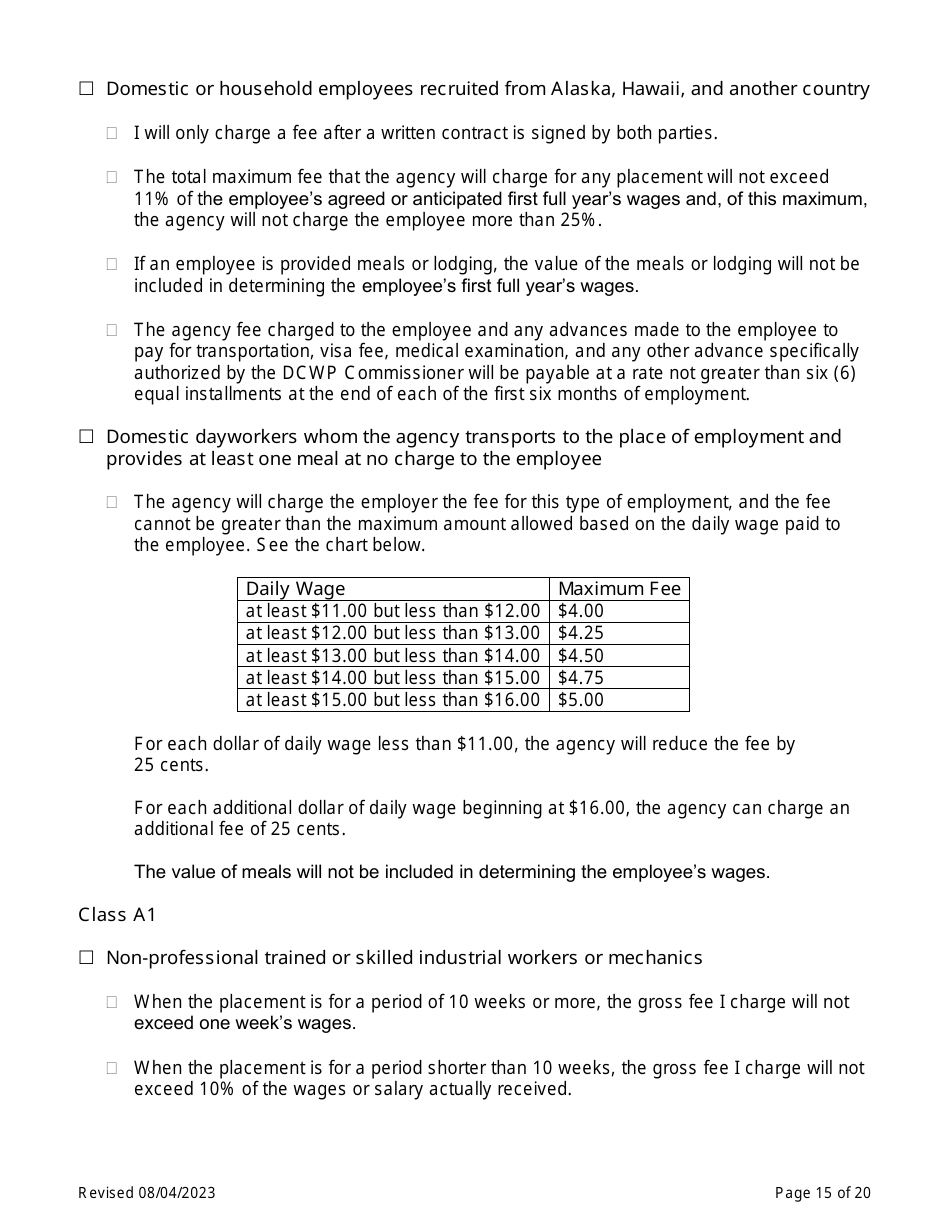 Employment Agency Self-certification - New York City, Page 15