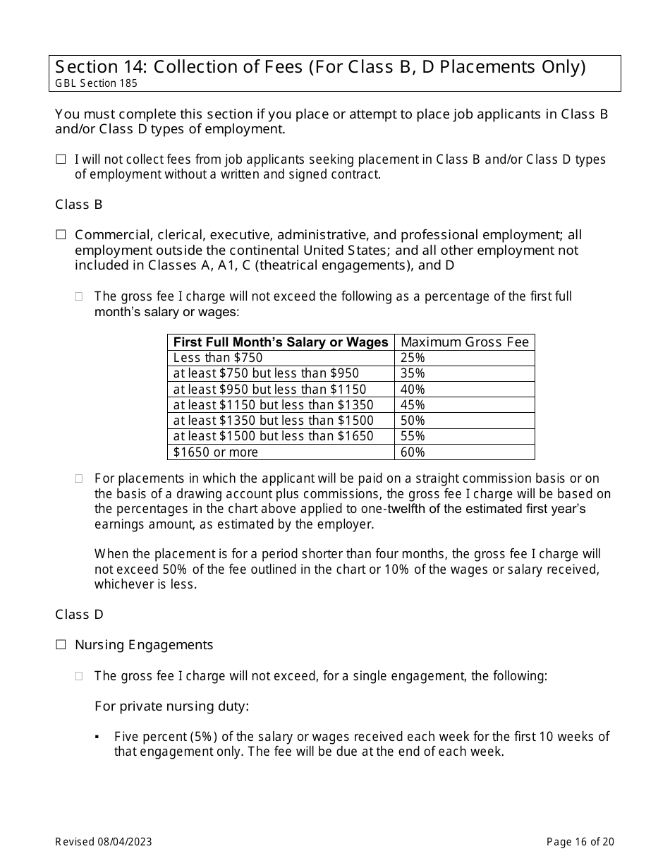 Employment Agency Self-certification - New York City, Page 16