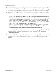 Employment Agency Self-certification - New York City, Page 2