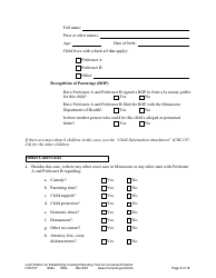 Form CHC107 Joint Petition, Agreement, and Order to Establish Custody, Parenting Time, and Child Support - Minnesota, Page 6